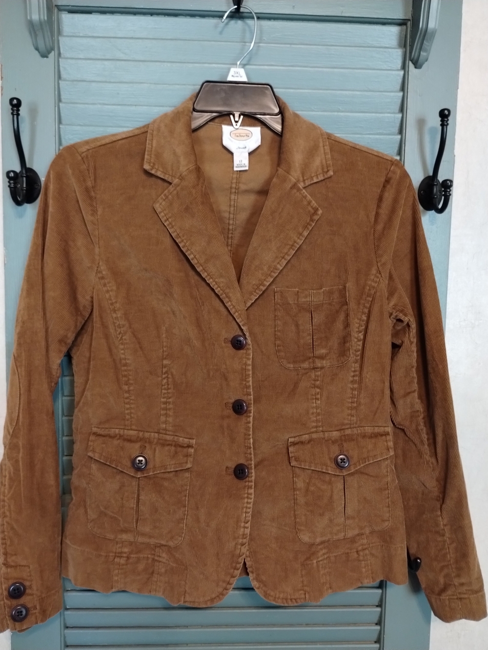 Talbots Brown Corduroy Three-Button Blazer